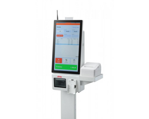 Купить Касса самообслуживания АТОЛ КСО 3210 (21.5", J6412, SSD, 4G/128G, Без ОС, сканер Mindeo, Indicator light, держ. EFT/принтер, наст. подставка) от Атол