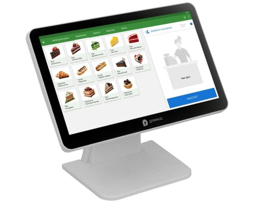 Купить Сенсорный терминал Вики Макс+ 15.6" (N5095, DDR4 8 Гб, SSD 128 Гб, WiFi, BT, второй дисплей 11.6", Белый, Win10Pro) от Дримкас